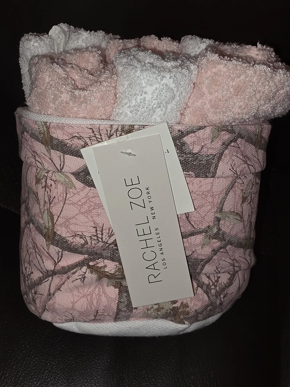 Rachel Zoe Pink Camouflage Bath Towel Set